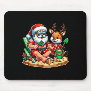 Santa And Friend At The Beach Christmas In July Su Mouse Pad