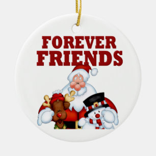 Santa and Friends Ceramic Ornament