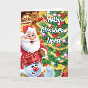 Santa and friends christmas card