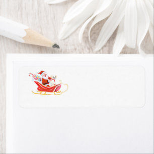 Santa and friends return address label