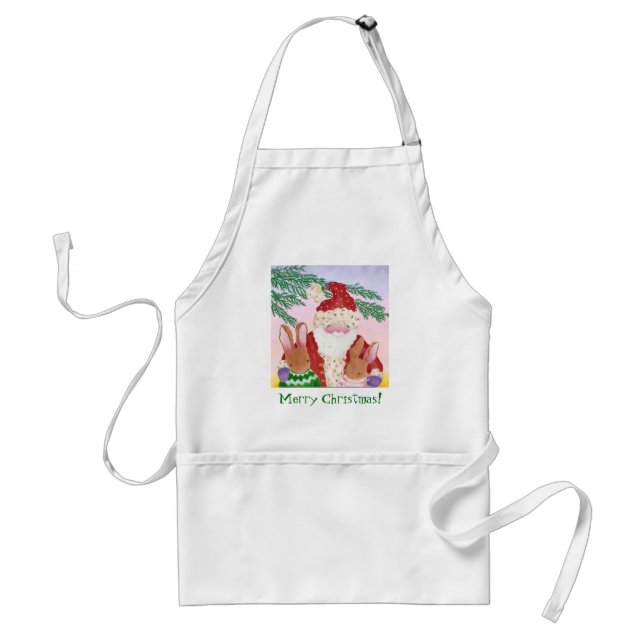 santa and furry friends standard apron (Front)
