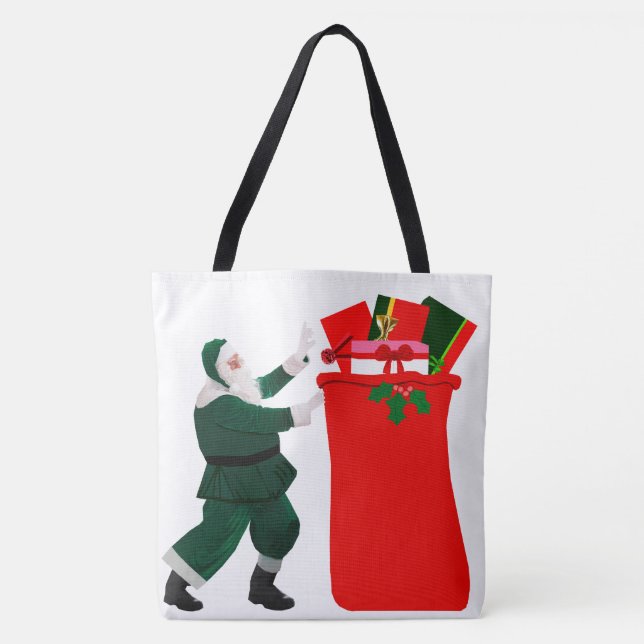 Santa and Gift Sack Tote Bag (Front)
