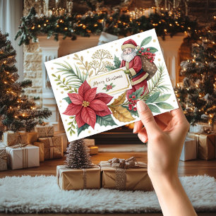 Santa and Gifts Christmas Card