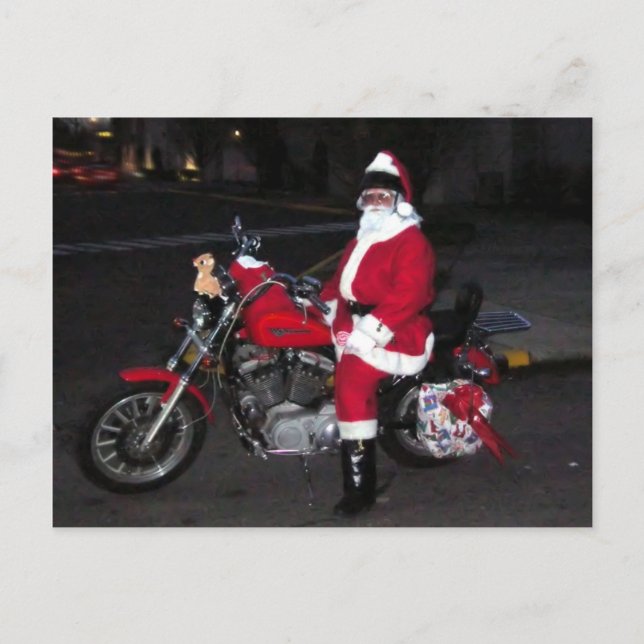 Santa and his bike23 holiday postcard (Front)