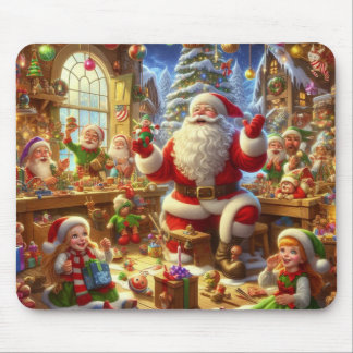 Santa and His Elves on a Thick Computer Mousepad