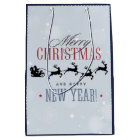 Santa and his Flying Reindeer Silhouette Christmas