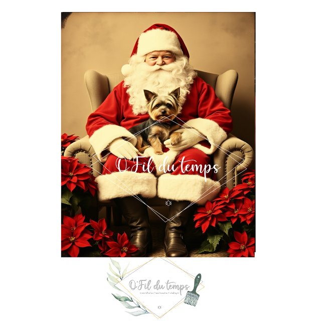 Santa and his friend the Yorkshire- Découpage pape Tissue Paper (Creator Uploaded)