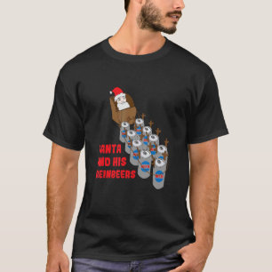 Santa and his Reinbeers  Beer Drinker T-Shirt