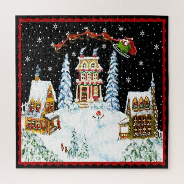 Santa and his reindeer puzzle (Vertical)