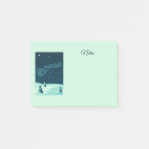 Santa and his Reindeers Christmas Night Sky Post-it Notes