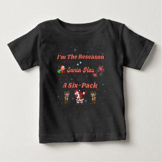 Santa and His Six-Pack Buddies Baby T-Shirt