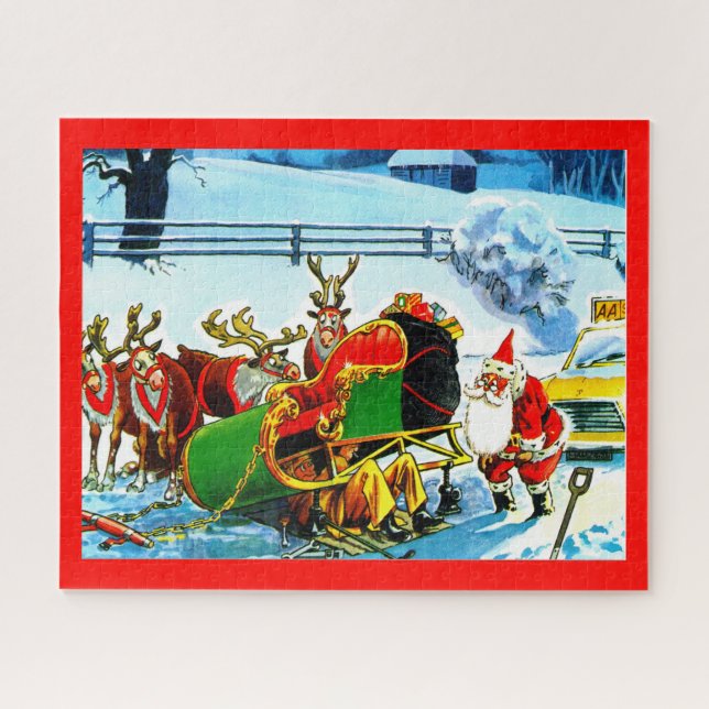 Santa and his sleigh jigsaw puzzle (Horizontal)