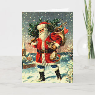 Santa And His Wares Holiday Card