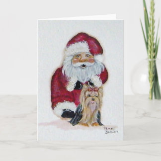 Santa and his Yorkie Christmas Card