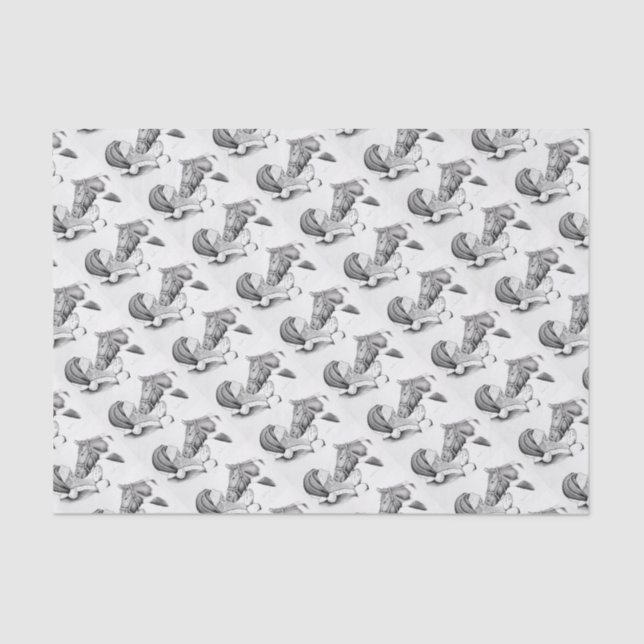 Santa-and-Horse-1 Tissue Paper (Front)