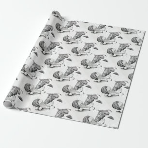 Santa-and-Horse-1 Wrapping Paper