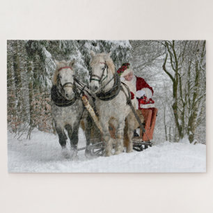 Santa and Horses Jigsaw Puzzle