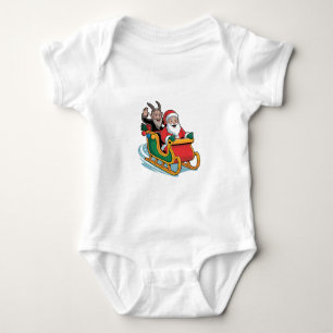 Santa and Krampus Evil Dark Christmas Horror Xmas Baby Bodysuit