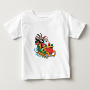 Santa and Krampus Evil Dark Christmas Horror Xmas Baby T-Shirt
