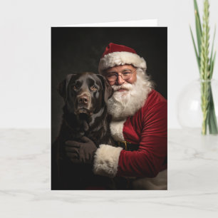 Santa and Labrador Retriever Holiday Card