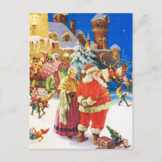Santa and Mrs Claus, Christmas Eve,The North Pole Holiday Postcard
