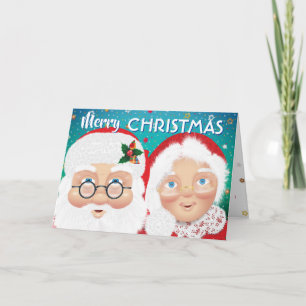 Santa and Mrs Claus Christmas Holiday Card