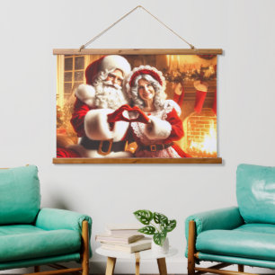 Santa and Mrs. Claus Hanging Tapestry