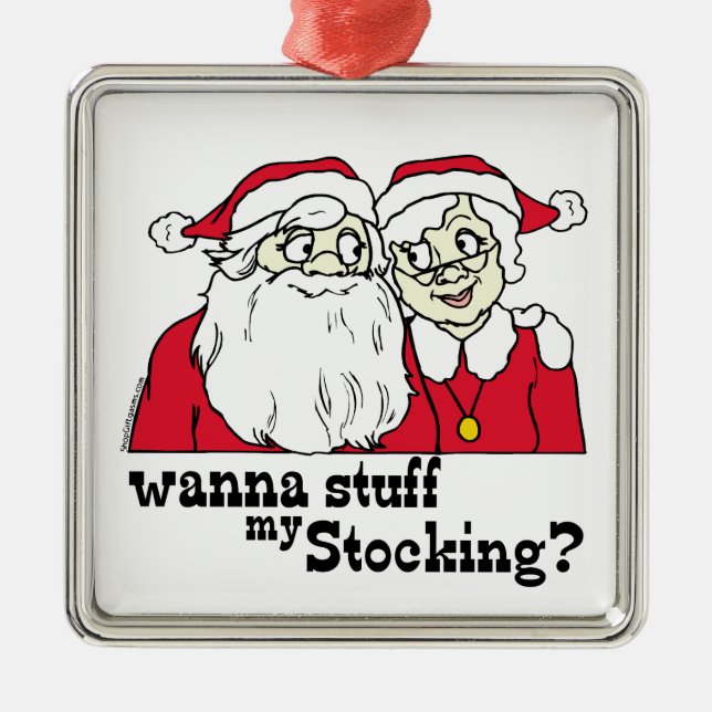 Santa and Mrs Claus Metal Tree Decoration (Front)