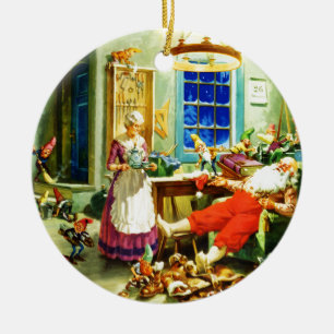 Santa and Mrs. Claus Relax Christmas Night Ceramic Tree Decoration