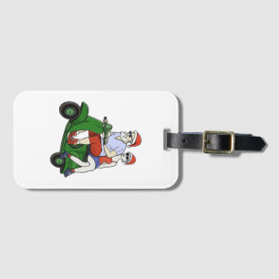 Santa and Mrs. Claus riding a scooter Luggage Tag