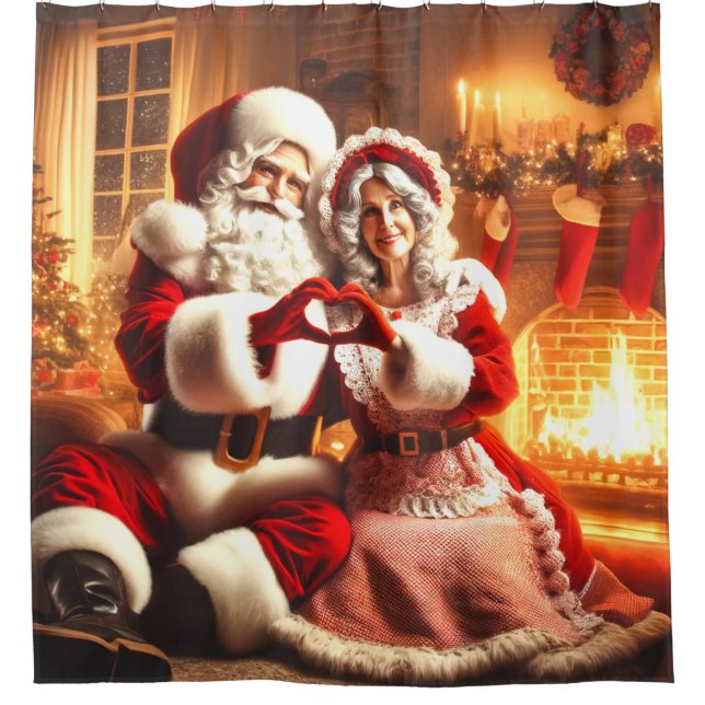 Santa and Mrs. Claus  Shower Curtain (Front)