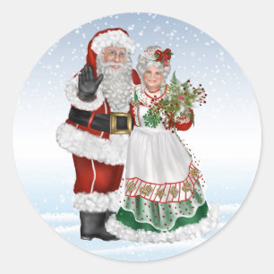 Santa and Mrs. Claus Sticker
