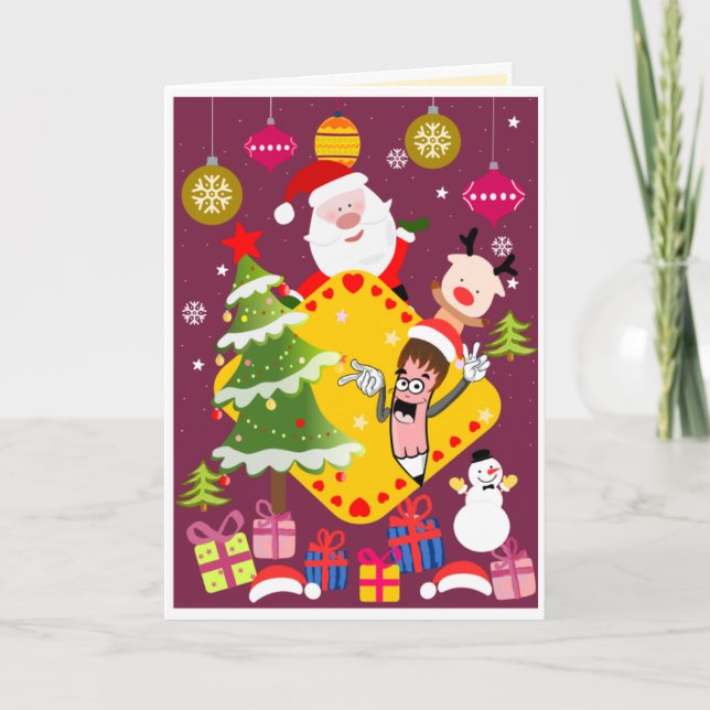 Santa and Presents | Holiday Card (Front)