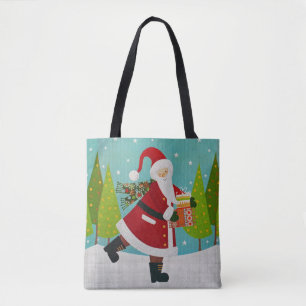 Santa and Presents Tote Bag
