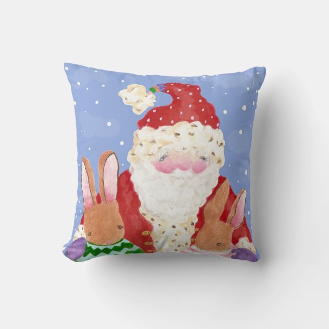 Santa and rabbits pillow (Front)