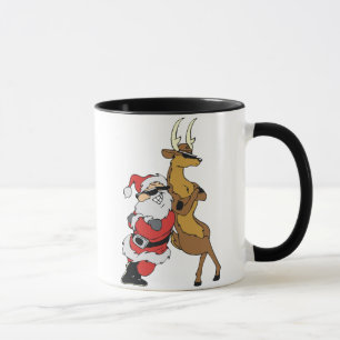 santa and raindeer mug