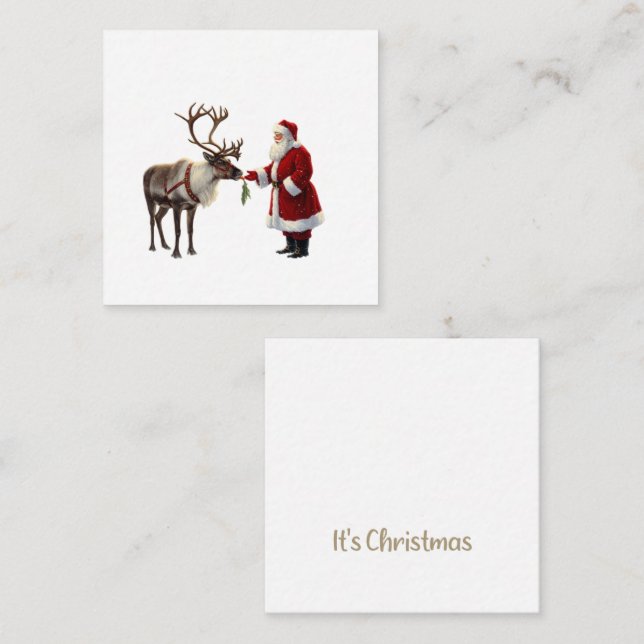 Santa And Reindeer Card (Front/Back)