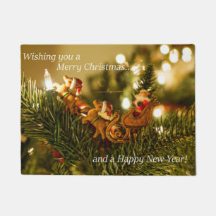 Santa and Reindeer Christmas Doormat