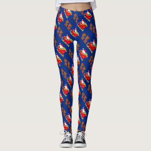 Santa and Reindeer Christmas Leggings