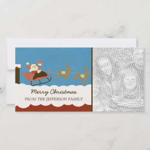 Santa and Reindeer Christmas Photo Card