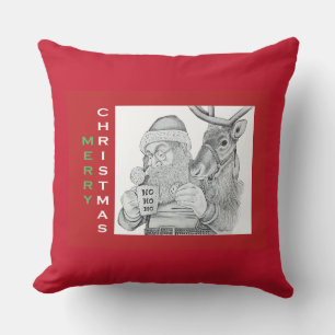 Santa and Reindeer Cushion