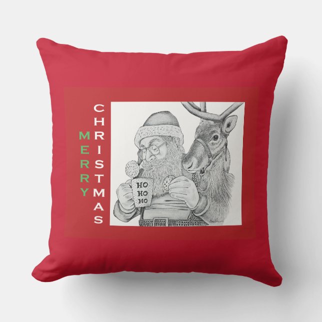 Santa and Reindeer Cushion (Front)
