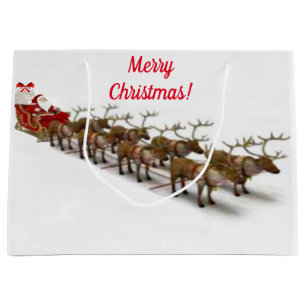Santa and Reindeer Gift Bag