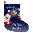 Santa and Reindeer Merry Christmass Happy Cartoon