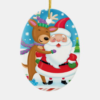 Santa and Reindeer Ornament