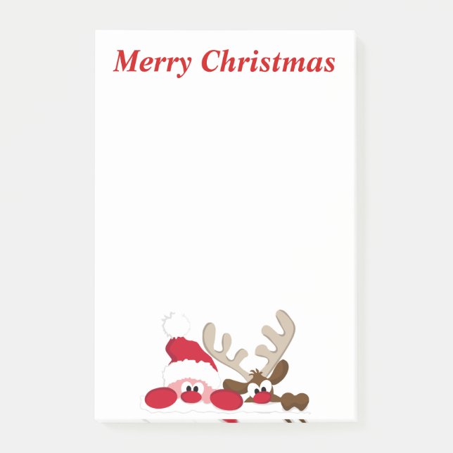 Santa and Reindeer Post-it Notes (Front)
