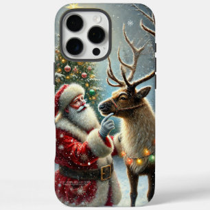 Santa And Reindeer, Snowy Forest, Christmas Tree 8 iPhone 16 Pro Max Case