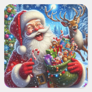 Santa and reindeer stickers