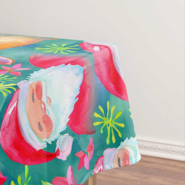 Santa and reindeer tablecloth (In Situ)
