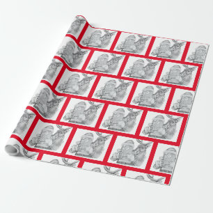 Santa and Reindeer Wrapping Paper